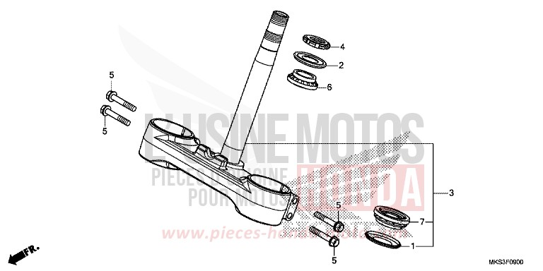 LENKSCHAFT von Africa Twin Mechanik PEARL GLARE WHITE (NHB53H) von 2020